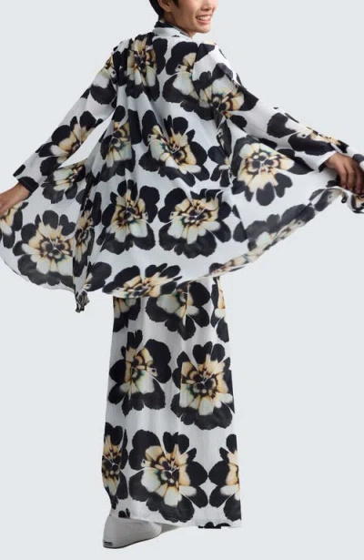 Luukaa Meliora Floral Print Open-front Duster In Multi