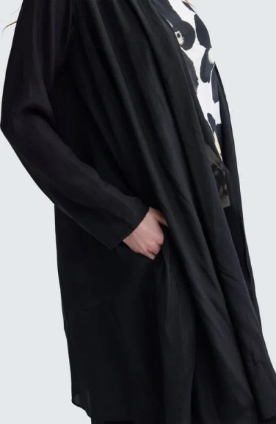 Luukaa Vivelle Shawl Collar Open-front Duster In Black