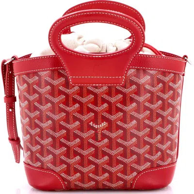 Pre-owned Goyard  Goyard Beluga Bag Coated Canvas Mini In Red