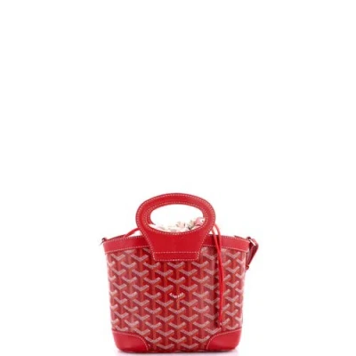 Pre-owned Goyard  Goyard Beluga Bag Coated Canvas Mini In Red