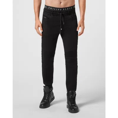 Philipp Plein Denim Jogging Trousers Basic Men In Black