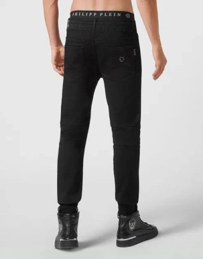 Philipp Plein Denim Jogging Trousers Basic Men In Black