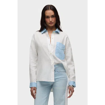 Hudson Jeans Oversized Button Down Shirt In White