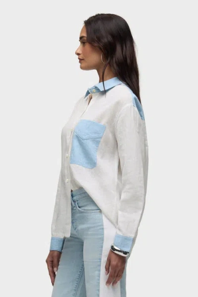 Hudson Jeans Oversized Button Down Shirt In White