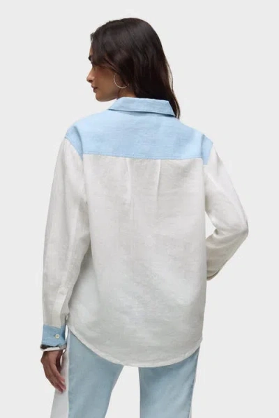 Hudson Jeans Oversized Button Down Shirt In White