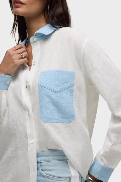 Hudson Jeans Oversized Button Down Shirt In White