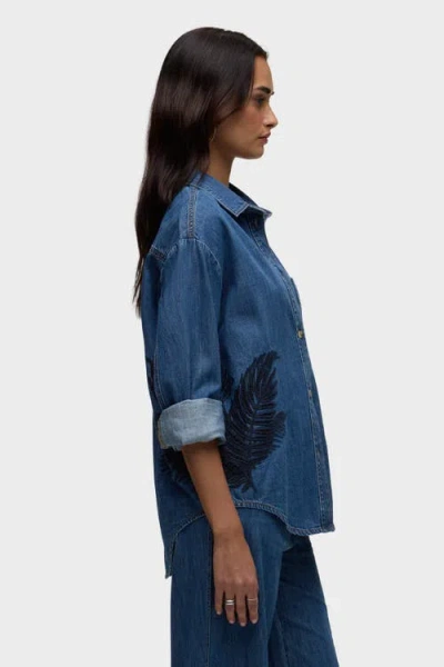 Hudson Jeans Oversized Button Down Shirt In Blue