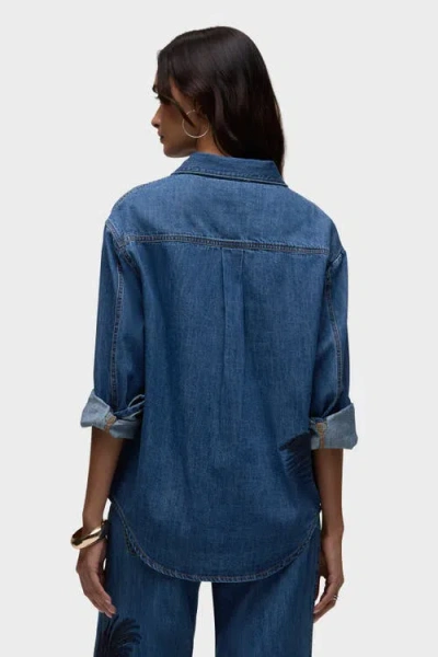 Hudson Jeans Oversized Button Down Shirt In Blue