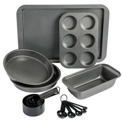Gibson Home 95-piece Complete Kitchen Set With Cookware, Dinnerware, Flatware & Tools In Black