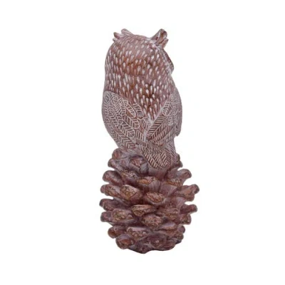 Transpac Rustic Owl Figurine Fall Decor In Brown