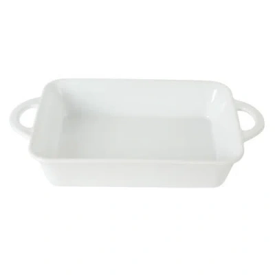 Gibson Home Gracious Dining Rectangular Stoneware Baking Dish With Handles In White