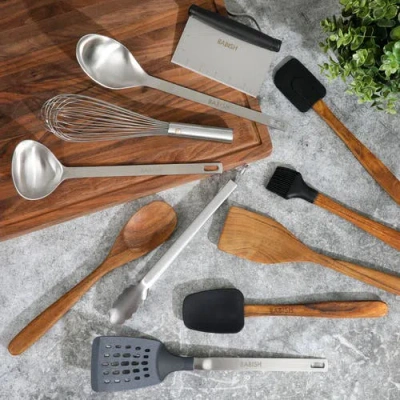 Babish 11-piece Wood And Silicone Kitchen Tool Set In Multi