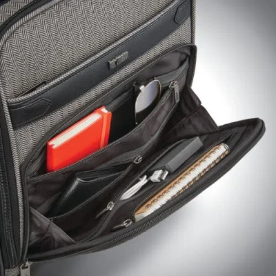 Hartmann Herringbone Deluxe Underseat Carry On Spinner In Black