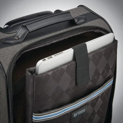 Hartmann Herringbone Deluxe Underseat Carry On Spinner In Black