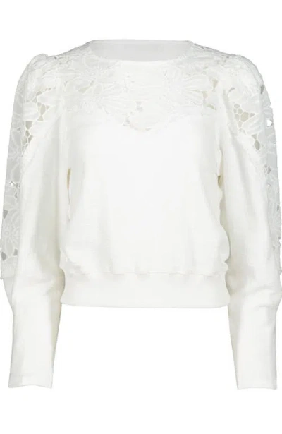 Bishop + Young Flora  Texture Pullover In White