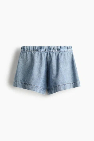 H&m Denim Pull-on Shorts In Blue