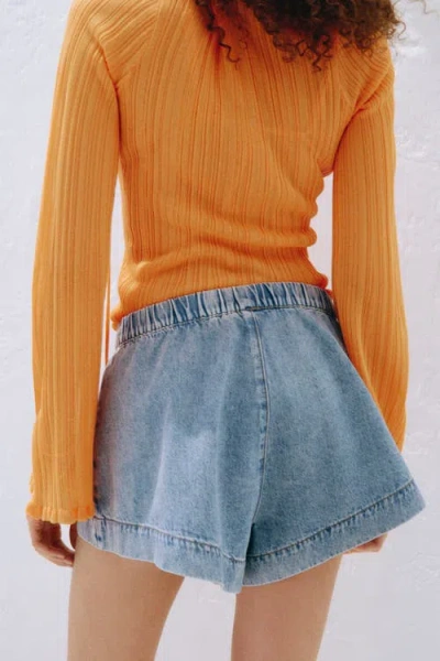 H&m Denim Pull-on Shorts In Blue