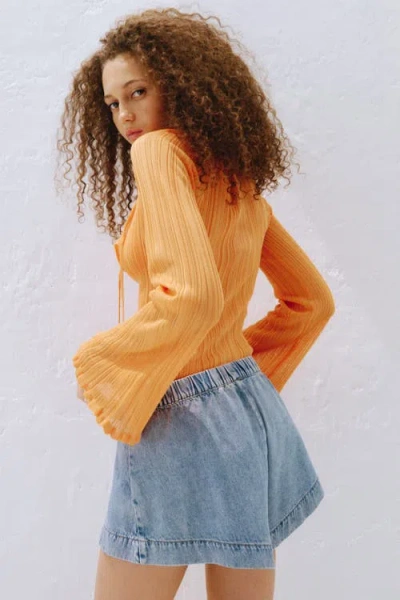 H&m Denim Pull-on Shorts In Blue