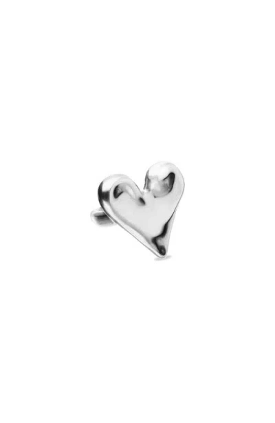 Unode50 Sterling Silver Plated Ring In The Shape Of A Heart In Metallic