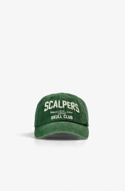 Scalpers Front Embroidered Cap In Green
