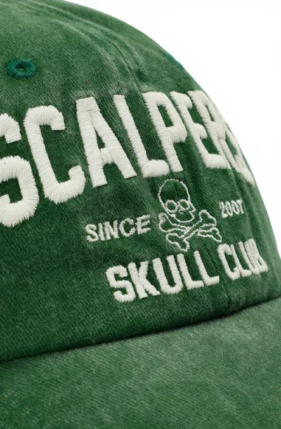 Scalpers Front Embroidered Cap In Green