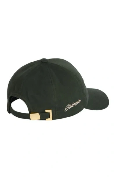 Balmain Washed Cotton Cap In Green