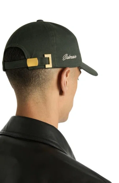 Balmain Washed Cotton Cap In Green