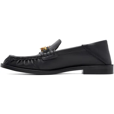 Balmain Sync Smooth-leather Loafers In Black