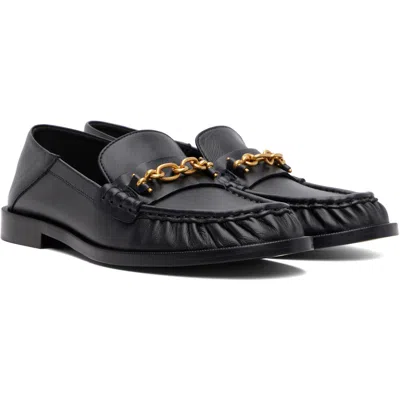 Balmain Sync Smooth-leather Loafers In Black