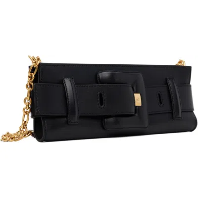 Balmain Black Anthem Smooth Leather Clutch In Black