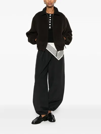 Sandro Long-sleeve Wool Coat In Black