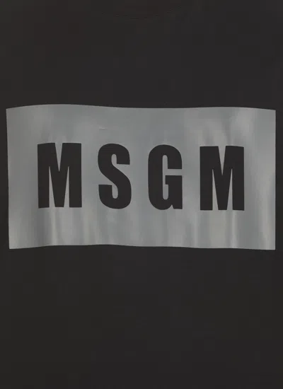 Msgm Front Logo T-shirt In Black