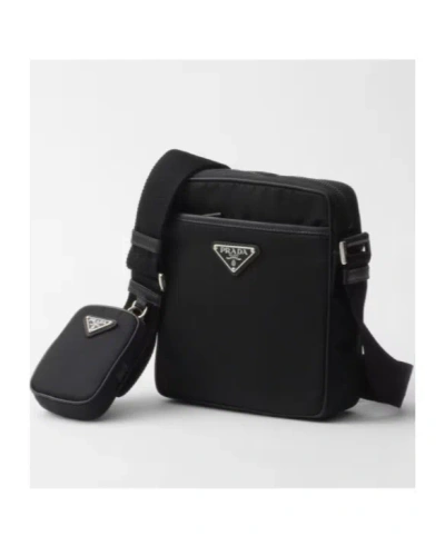 Prada Triangle-logo Messenger Bag In Black