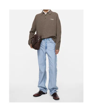 Acne Studios Wool Knit Polo In Multi