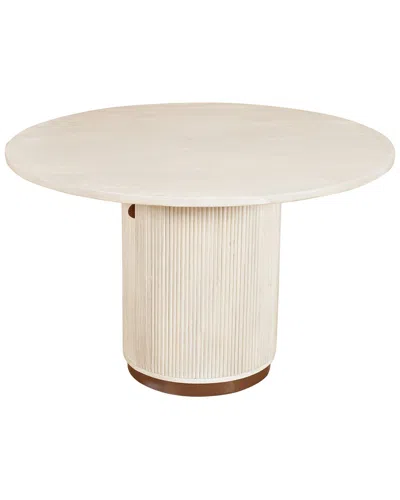 Lr Home Eames Distressed Fluted Handmade Dining Table With Hidden Storage In Pattern
