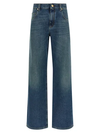 Brunello Cucinelli Blue Stonewashed Denim Jeans In Blue