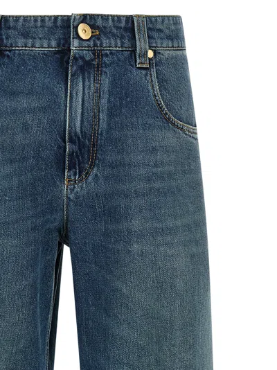 Brunello Cucinelli Blue Stonewashed Denim Jeans In Blue