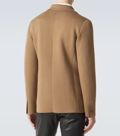Tom Ford Wool-blend Jacket In Brown