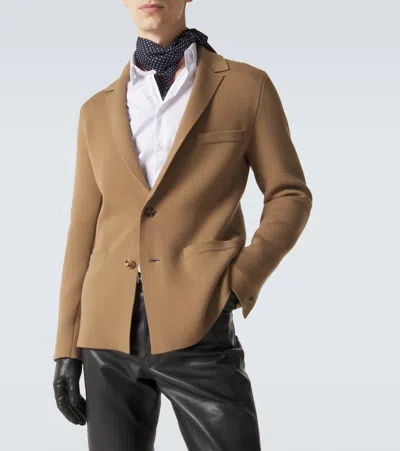 Tom Ford Wool-blend Jacket In Brown