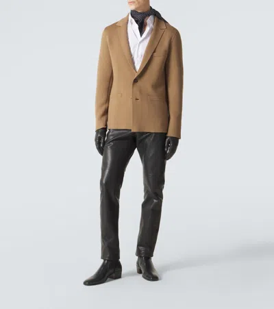 Tom Ford Wool-blend Jacket In Brown