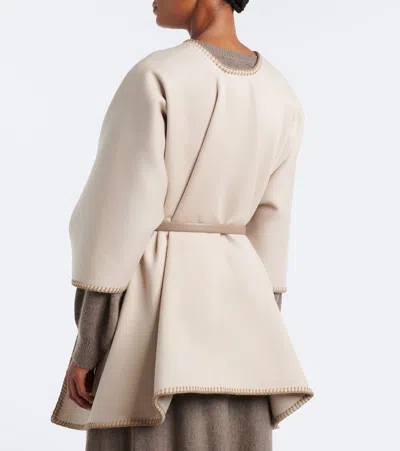 Max Mara Virgin Wool Cape In Brown