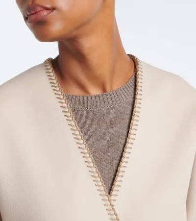 Max Mara Virgin Wool Cape In Brown
