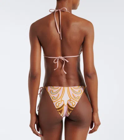 La Doublej Printed Bikini Top In Multi