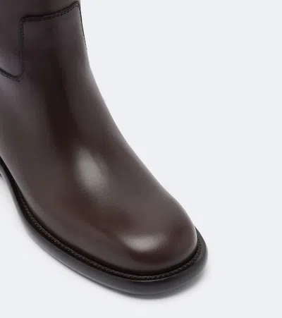 Burberry Cavalier Equestrian-knight Calf Leather Boots In Brown