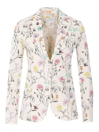 Circolo 1901 Patterned Blazer In White