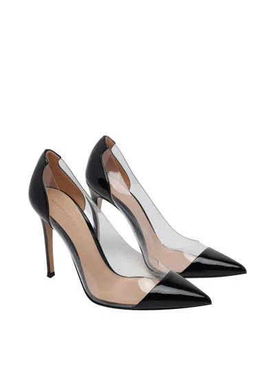 Gianvito Rossi Plexi Pump Patent Leather Transparent Panels In Black