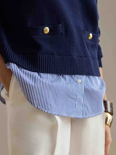 Ralph Lauren Sweater-pullover-combed Cotton In Multi