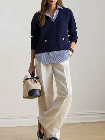 Ralph Lauren Sweater-pullover-combed Cotton In Multi