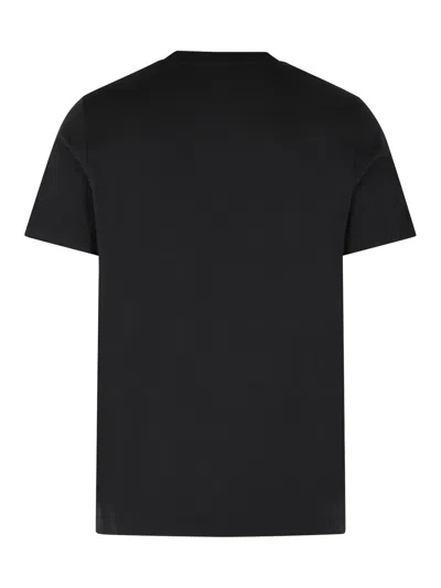 Moncler Black Solid Crew Neck T-shirt In Animal Print