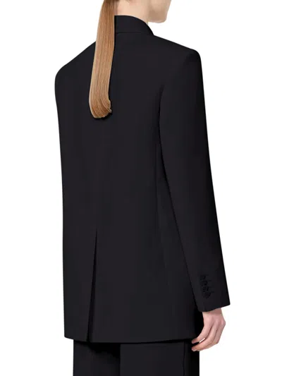 Max Mara Single-breasted Cady Blazer In Black